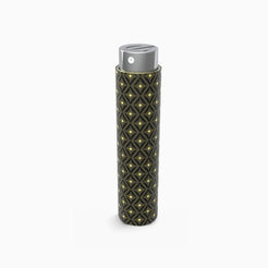 Estuche de bolsillo Olfazeta by Chogan con motivo estrellado negro y dorado, capuchón cromado, sobre fondo blanco